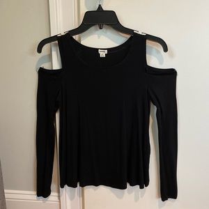 GARAGE black long-sleeve off the shoulder shirt